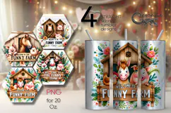 Funny farm | 4 farmhouse tumbler sublimation designs PLUS2 Product Image 1