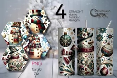 Vintage Christmas | 4 xmas Sublimation Tumbler Designs2 Product Image 1