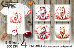 Valentine horse | 4 PNG Sublimation designs Product Image 1