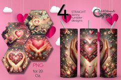 Valentine vintage | Skinny Tumbler Sublimation Design Product Image 1