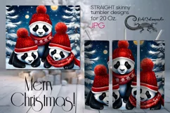 Christmas panda | Kids Xmas Sublimation tumbler design PLUS2 Product Image 1