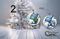 Night Christmas gnome | Round earrings sublimation designs 2 Product Image 1