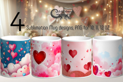 Love Hearts | 4 Valentine Sublimation Mug designs 2 PL Product Image 1