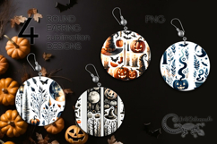 Halloween brushstroke | Sublimation round earring PL2 Product Image 1