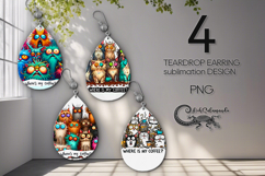 Morning animal | Teardrop earring cartoon Sublimation PLUS2 Product Image 1