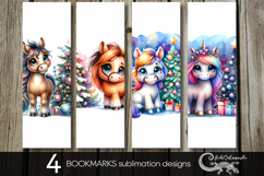 Christmas horse | 4 Xmas bookmarks sublimation designs P2 Product Image 1