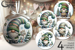 Christmas gnome | round ornaments sublimation designs P2 Product Image 1