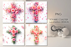 Christian cross | 4 square coaster sublimation designs P2 Product Image 1