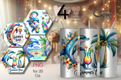 Beach, summer time | Skinny Tumbler Sublimation design PL2 Product Image 1
