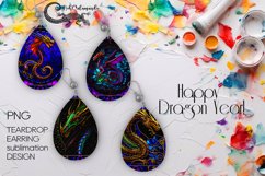 Stained glass dragon | Teardrop earring sublimation PLUS2 Product Image 1