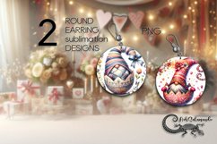 Easter gnome | 2 round earring sublimation designs P2 Product Image 1