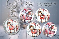 Christmas horse | Car coaster &amp; key chain sublimation PL2 Product Image 1