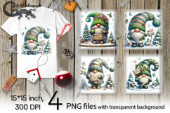 Christmas Gnome | 4 PNG Sublimation designs P2 Product Image 1
