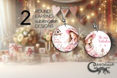 Be my valentine | 2 Sublimation round earring designs PL2 Product Image 1