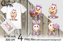 Easter funny eggs | 4 spring PNG Sublimation designs P2 Product Image 1