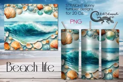 BeachLife | sea Skinny Tumbler Sublimation design PLUS2 Product Image 1