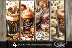 Watercolor Coffee | 4 bookmarks sublimation designs PLUS2 Product Image 1