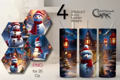 Christmas snowman | Xmas Skinny tumbler sublimation design P Product Image 1
