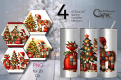 Xmas patchwork | vintage Skinny tumbler sublimation design Product Image 2