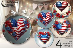 USA Patriotic design | round ornaments sublimation PL2 Product Image 1