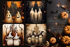 Funny ghost | Halloween square coaster sublimation designs Product Image 1