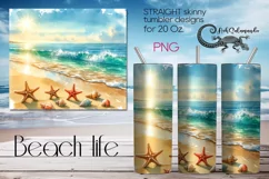 Beach life | 4 Tropical Skinny Tumbler Sublimation designs Product Image 3