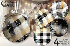 Christmas plaid | retro round ornaments sublimation PL2 Product Image 1