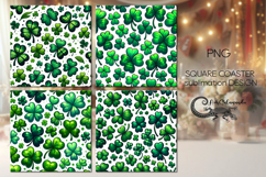 St. Patrick's day clover | 4 square coaster sublimation P2 Product Image 1
