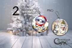 Snowman | christmas Round earring Sublimation designs PLUS2 Product Image 1