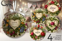 Vintage design | Valentine round ornaments sublimation PL2 Product Image 1