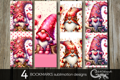 Valentine gnome | 4 cute bookmarks sublimation designs P2 Product Image 1