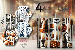 Halloween brushstroke | spooky Sublimation Tumbler design P2 Product Image 1
