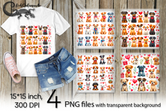 Valentine Dogs | 4 love PNG Sublimation designs P Product Image 1
