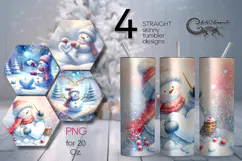Christmas snowman card | Xmas Skinny tumbler sublimation P2 Product Image 1