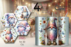 Summer gnomes | flowers Skinny tumbler Sublimation design P2 Product Image 1