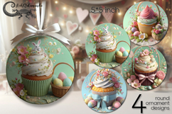 Easter cake | 4 round ornaments sublimation designs P2 Product Image 1