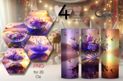 Fantasy sunset | Skinny tumbler Sublimation design PL2 Product Image 1