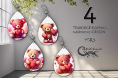 Valentine teddy bear | 4 love teardrop earring designs PL2 Product Image 1