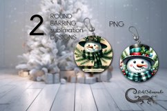 Christmas snowman |retro Round earring Sublimation design2 Product Image 1