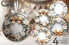Christmas decor | 4 Xmas round ornaments sublimation PL2 Product Image 1