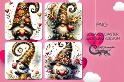 Valentine gnome | 4 love square coaster sublimation designs2 Product Image 1