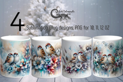 Christmas birds | 4 Xmas Sublimation Mug design PL Product Image 1