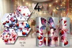 Watercolor spring flower | Skinny tumbler Sublimation PLUS Product Image 1