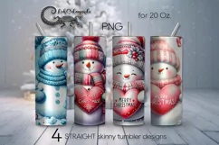 Xmas Snowman | 4 Christmas Skinny tumbler sublimation PLUS2 Product Image 1