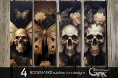 Butterfly skulls | Halloween bookmarks sublimation design P2 Product Image 1