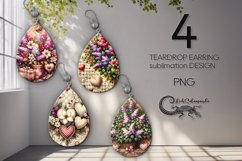 Romantic lilac bush | love Teardrop Earring sublimation PL Product Image 1
