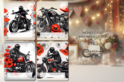 Motorcycle &amp; flowers | Bike Money Card Sublimation design P2 Product Image 1