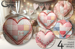 Candy patchwork | 4 retro Round ornaments sublimation P2 Product Image 1