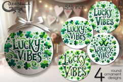 St. Patrick's day vibes | 4 round ornaments sublimation P2 Product Image 1