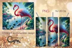 Flamingo | Tropical Skinny Tumbler Sublimation design PLUS2 Product Image 1